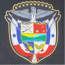 Large Panamanian Coat Of Arms Patch & Large 9x8 Panama Flag Patch.