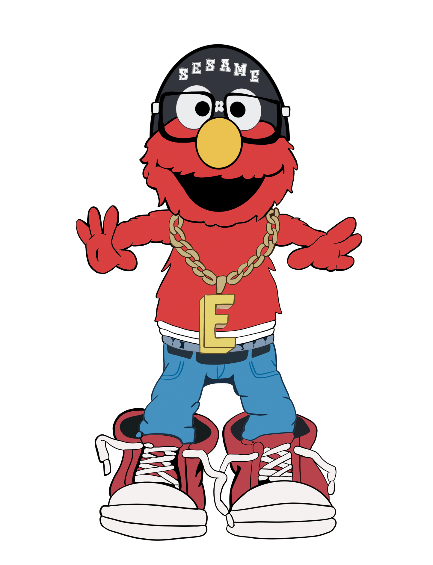 Hip Hop Elmo 10inch Embroidery File